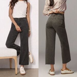 Evereve Pistola Penny High Rise Crop Raw Hem Graphite Jeans
